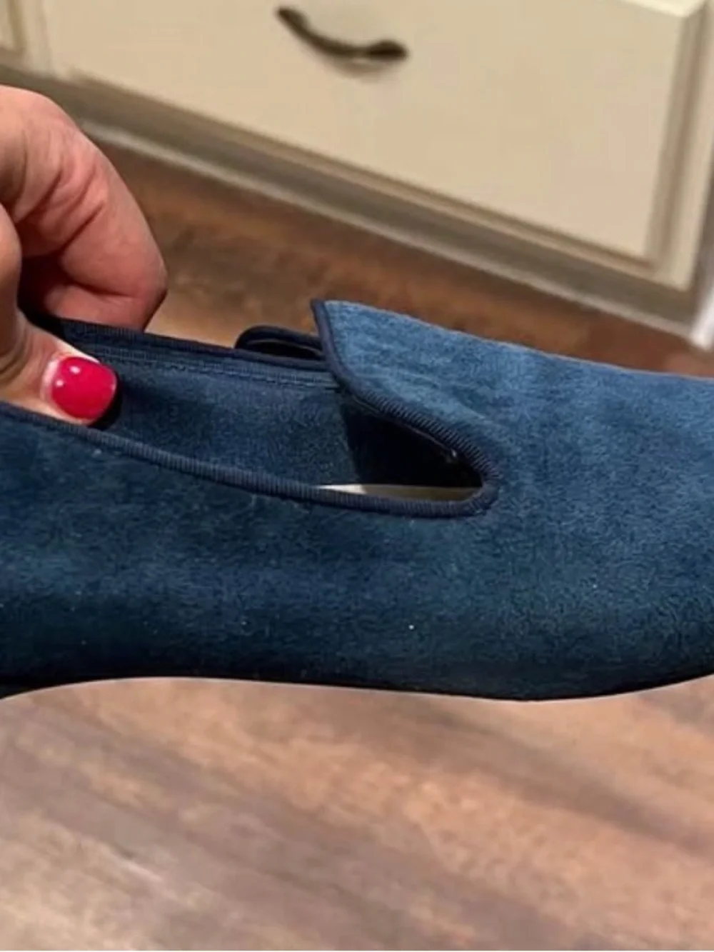 Women’s Birdies Navy Suede Slip-On Loafers